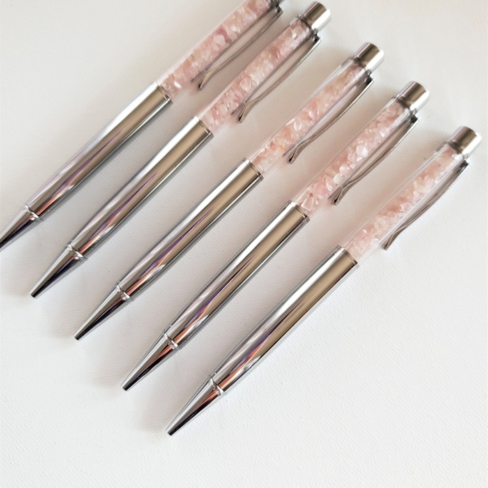 Elegant Pink and Silver Pens